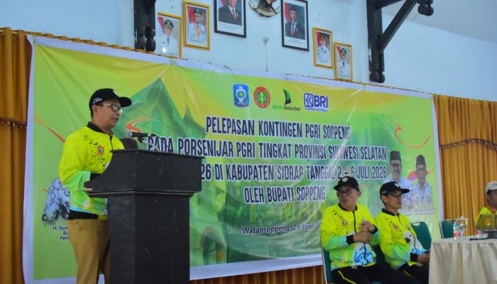 Bupati Soppeng Lepas Kontingen Duta Guru Porsenijar Sulsel