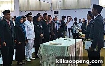 Bupati Soppeng Lantik 6 Kepala Puskesmas, Tekankan Pelayanan Cepat dan Humanis